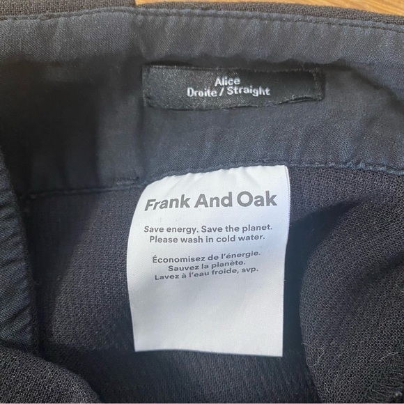 Frank & Oak Black Alice Straight Cropped Trouser High Waisted Pants Size 4 - Picture 9 of 16